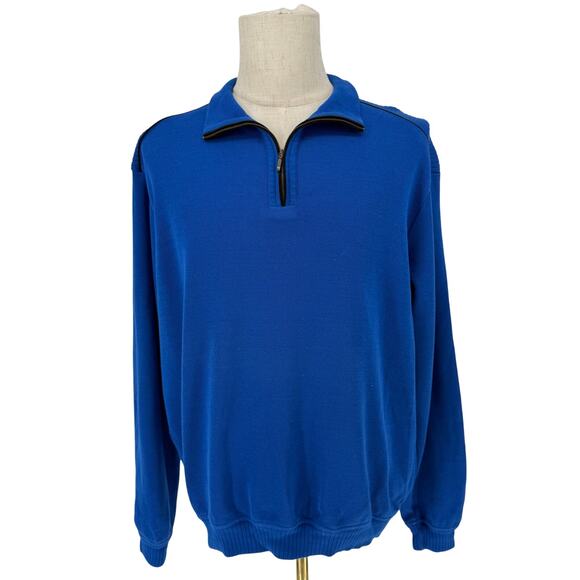 VTG 90s Men’s St Croix Royal Blue Quarter Zip Sweater XL Made in USA Ski Winter - Picture 5 of 8